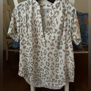 Mary Square Cream Animal Print Blouse 👚